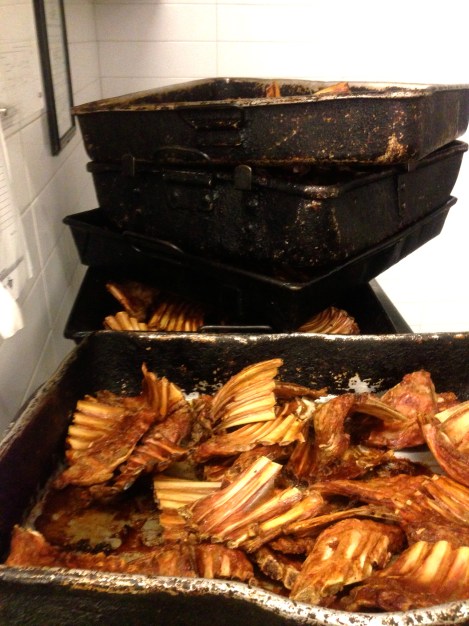 Endless pans of veal bones